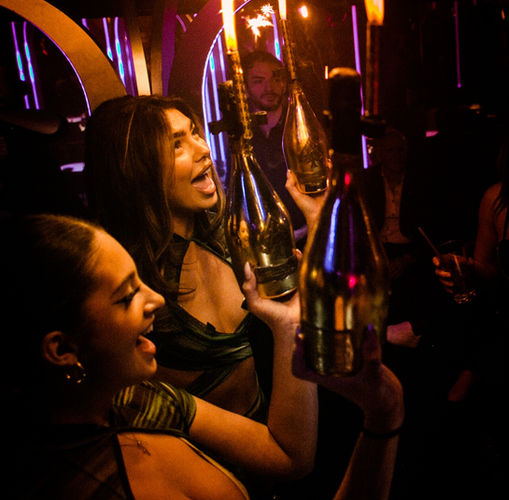 Bottle show with gold Ace of Spades