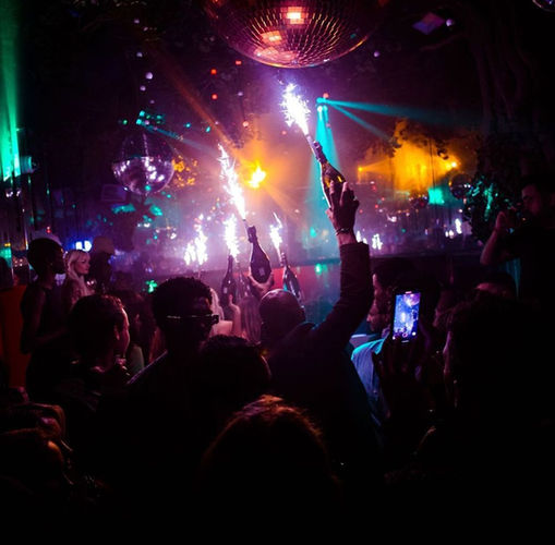 Inside a nightclub with lights