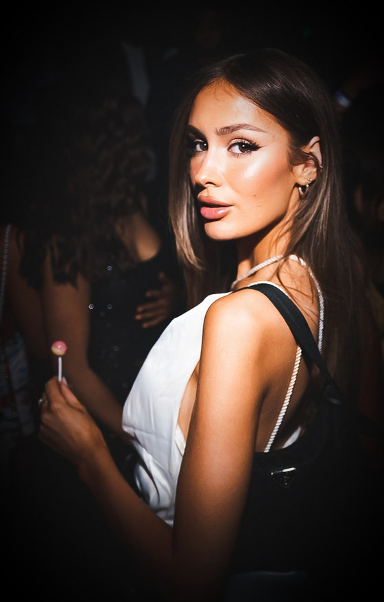 Beautiful woman in nightclub